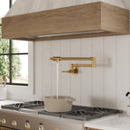 Wall Mount Pot Filler Faucet with Retractable Arm, 2-Handle Kitchen Faucet for Stove Use SFS-1088-GD - Brushed Gold