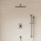 10" Pressure-Balanced Rain Shower System with Adjustable Slide Bar Handheld Shower and Rough-In Valve SFS-1036-CH10 - Chrome