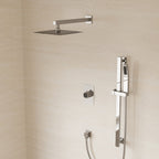 10" Pressure-Balanced Rain Shower System with Adjustable Slide Bar Handheld Shower and Rough-In Valve SFS-1036-CH10 - Chrome