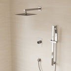 10" Pressure-Balanced Rain Shower System with Adjustable Slide Bar Handheld Shower and Rough-In Valve SFS-1036-CH10 - Chrome