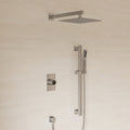 10" Pressure-Balanced Rain Shower System with Adjustable Slide Bar Handheld Shower and Rough-In Valve SFS-1036-CH10 - Chrome
