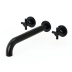 Two-Handle 3-Hole Wall Mounted Roman Tub Faucet Bathtub Filler SFS-1107-BK - Matte Black