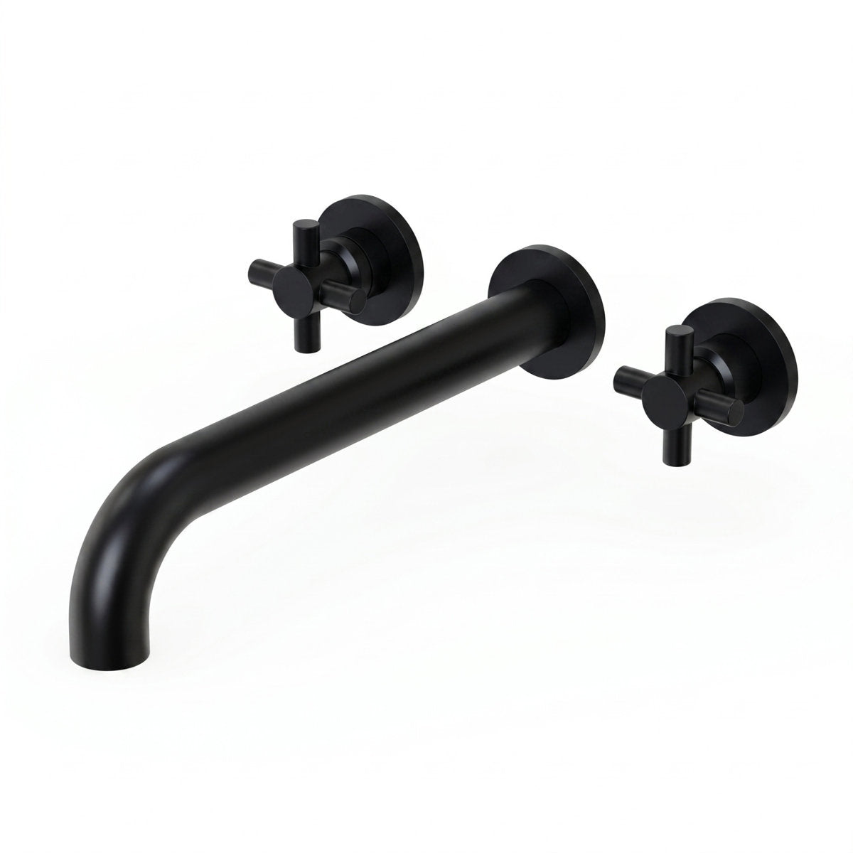 Two-Handle 3-Hole Wall Mounted Roman Tub Faucet Bathtub Filler SFS-1107-BK - Matte Black