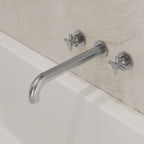 Two-Handle 3-Hole Wall Mounted Roman Tub Faucet Bathtub Filler SFS-1107-NK - Brushed Nickel