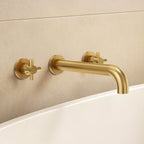 Two-Handle 3-Hole Wall Mounted Roman Tub Faucet Bathtub Filler SFS-1107-GD - Brushed Gold
