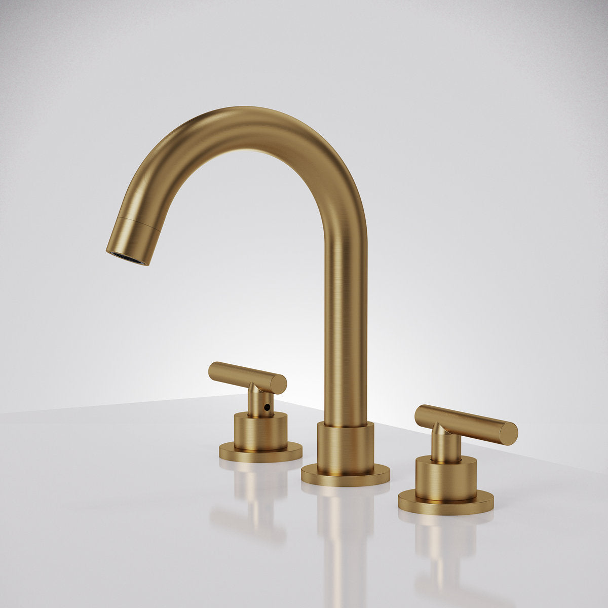 Widespread Bathroom Faucet 3 Hole, 2-Handle Bathroom Sink Faucet with Drain Assembly SFS-1112-GD - Brushed Gold