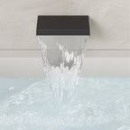 Wall Mounted Waterfall Tub Spout Bathtub Faucet with Diverter & Handheld Shower SFS-1111-BK - Matte Black