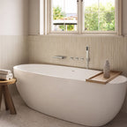 Wall Mounted Waterfall Tub Spout Bathtub Faucet with Diverter & Handheld Shower SFS-1111-NK - Brushed Nickel