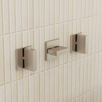 Wall Mounted Waterfall Tub Spout Bathtub Faucet with Diverter & Handheld Shower SFS-1111-NK - Brushed Nickel