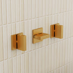 Wall Mounted Waterfall Tub Spout Bathtub Faucet with Diverter & Handheld Shower SFS-1111-GD - Brushed Gold