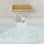 Wall Mounted Waterfall Tub Spout Bathtub Faucet with Diverter & Handheld Shower SFS-1111-GD - Brushed Gold