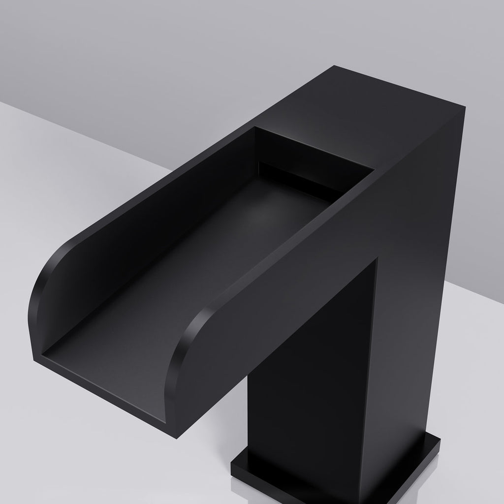 Widespread Bathroom Faucet 3 Hole, 2-Handle Bathroom Sink Faucet with Drain Assembly SFS-1117-BK - Matte Black