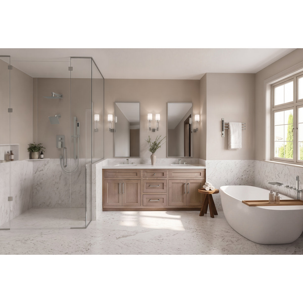Widespread Bathroom Faucet 3 Hole, 2-Handle Bathroom Sink Faucet with Drain Assembly SFS-1117-NK - Brushed Nickel