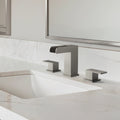 Widespread Bathroom Faucet 3 Hole, 2-Handle Bathroom Sink Faucet with Drain Assembly SFS-1117-NK - Brushed Nickel