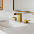 Widespread Bathroom Faucet 3 Hole, 2-Handle Bathroom Sink Faucet with Drain Assembly SFS-1117-GD - Brushed Gold