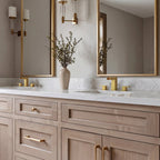 Widespread Bathroom Faucet 3 Hole, 2-Handle Bathroom Sink Faucet with Drain Assembly SFS-1117-GD - Brushed Gold