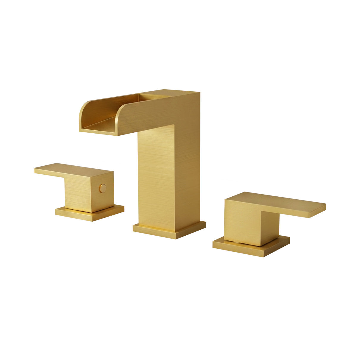 Widespread Bathroom Faucet 3 Hole, 2-Handle Bathroom Sink Faucet with Drain Assembly SFS-1117-GD - Brushed Gold