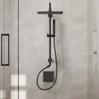 Wall Mount Pressure-Balanced Shower System, 13" Rainfall Shower Head with Slider Bar Handheld Spray SFS-1097-BK9 - Matte Black