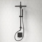 Wall Mount Pressure-Balanced Shower System, 13" Rainfall Shower Head with Slider Bar Handheld Spray SFS-1097-BK9 - Matte Black