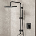 Wall Mount Pressure-Balanced Shower System, 13" Rainfall Shower Head with Slider Bar Handheld Spray SFS-1097-BK9 - Matte Black