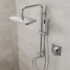 Wall Mount Pressure-Balanced Shower System, 13" Rainfall Shower Head with Slider Bar Handheld Spray SFS-1097-NK9 - Brushed Nickel