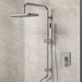 Wall Mount Pressure-Balanced Shower System, 13" Rainfall Shower Head with Slider Bar Handheld Spray SFS-1097-NK9 - Brushed Nickel