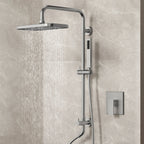 Wall Mount Pressure-Balanced Shower System, 13" Rainfall Shower Head with Slider Bar Handheld Spray SFS-1097-NK9 - Brushed Nickel