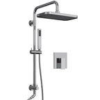 Wall Mount Pressure-Balanced Shower System, 13" Rainfall Shower Head with Slider Bar Handheld Spray SFS-1097-CH9 - Chrome