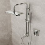 Wall Mount Pressure-Balanced Shower System, 13" Rainfall Shower Head with Slider Bar Handheld Spray SFS-1097-CH9 - Chrome