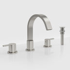 Widespread Bathroom Faucet 3 Hole, 2-handle Bathroom Sink Faucet with Drain Assembly SFS-1115-NK - Brushed Nickel
