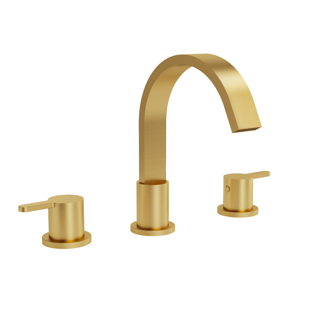Widespread Bathroom Faucet 3 Hole, 2-handle Bathroom Sink Faucet with Drain Assembly SFS-1115-GD - Brushed Gold