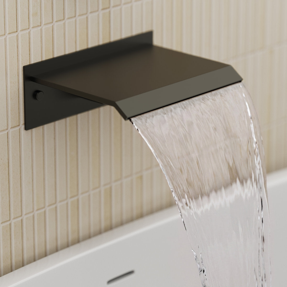 One Handle Wall Mount Waterfall Roman Tub Faucet SFS-1110-BK - Matte Black