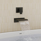 One Handle Wall Mount Waterfall Roman Tub Faucet SFS-1110-BK - Matte Black