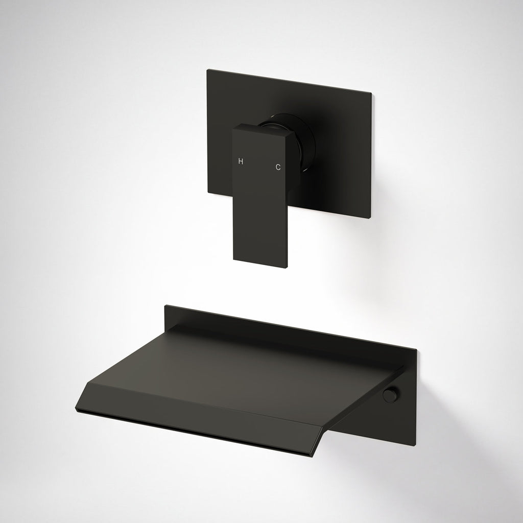One Handle Wall Mount Waterfall Roman Tub Faucet SFS-1110-BK - Matte Black