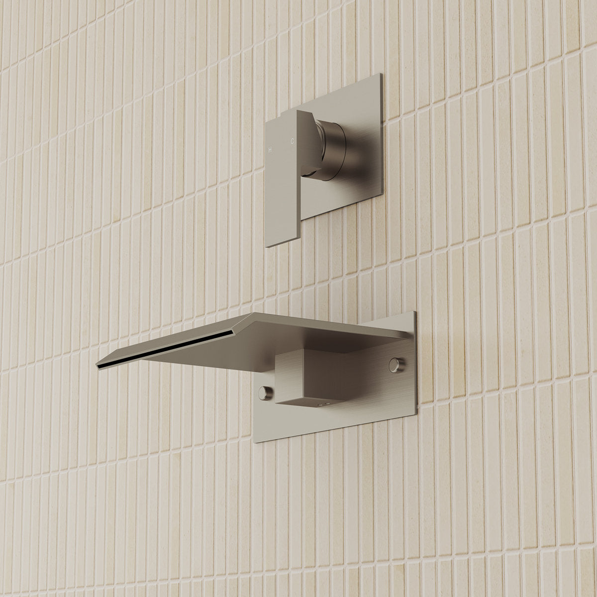 One Handle Wall Mount Waterfall Roman Tub Faucet SFS-1110-NK - Brushed Nickel