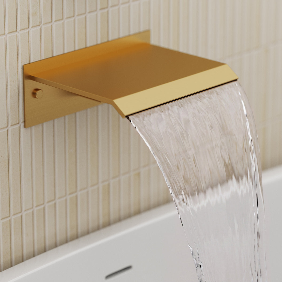 One Handle Wall Mount Waterfall Roman Tub Faucet SFS-1110-GD - Brushed Gold