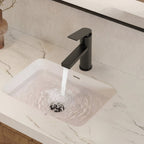 Single Hole Bathroom Faucet, Single Handle Bathroom Sink Faucet with Drain Assembly SFS-1122-BK - Matte Black