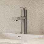 Single Hole Bathroom Faucet, Single Handle Bathroom Sink Faucet with Drain Assembly SFS-1122-NK - Brushed Nickel
