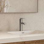 Single Hole Bathroom Faucet, Single Handle Bathroom Sink Faucet with Drain Assembly SFS-1122-NK - Brushed Nickel