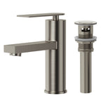 Single Hole Bathroom Faucet, Single Handle Bathroom Sink Faucet with Drain Assembly SFS-1122-NK - Brushed Nickel