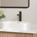 Single Hole Vessel Bathroom Faucet, Single Handle Vessel Bathroom Sink Faucet with Drain Assembly SFS-1123-BK - Matte Black