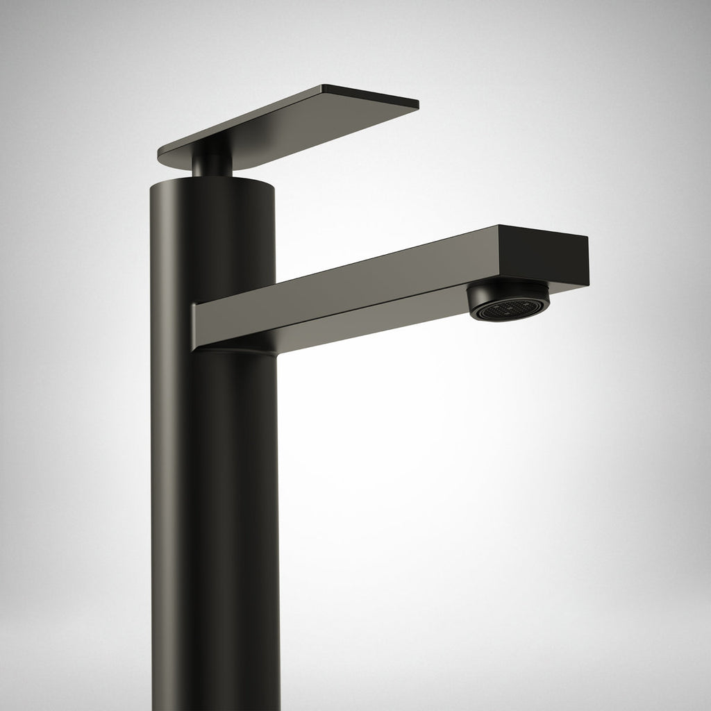 Single Hole Vessel Bathroom Faucet, Single Handle Vessel Bathroom Sink Faucet with Drain Assembly SFS-1123-BK - Matte Black