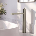 Single Hole Vessel Bathroom Faucet, Single Handle Vessel Bathroom Sink Faucet with Drain Assembly SFS-1123-NK - Brushed Nickel