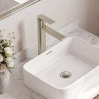 Single Hole Vessel Bathroom Faucet, Single Handle Vessel Bathroom Sink Faucet with Drain Assembly SFS-1123-NK - Brushed Nickel