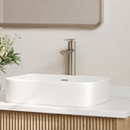 Single Hole Vessel Bathroom Faucet, Single Handle Vessel Bathroom Sink Faucet with Drain Assembly SFS-1123-NK - Brushed Nickel