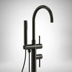 Freestanding Floor Mount Tub Filler Faucet with Handheld Shower SFS-1093-BK - Matte Black