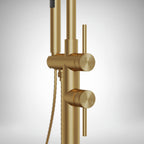 Freestanding Floor Mount Tub Filler Faucet with Handheld Shower SFS-1093-GN - Brushed Gold
