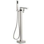 Freestanding Tub Filler Floor Mount Bathtub Faucet with Hand Shower SFS-1094-NK - Brushed Nickel