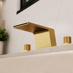 3-Hole Deck Mount Waterfall Roman Tub Faucet SFS-1125-GD - Gold