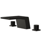 3-Hole Deck Mount Waterfall Roman Tub Faucet SFS-1125-BK - Matte Black